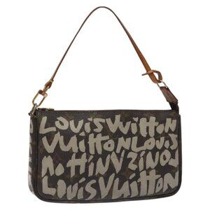 LOUIS VUITTON Monogram Graffiti Pochette Pouch Khaki